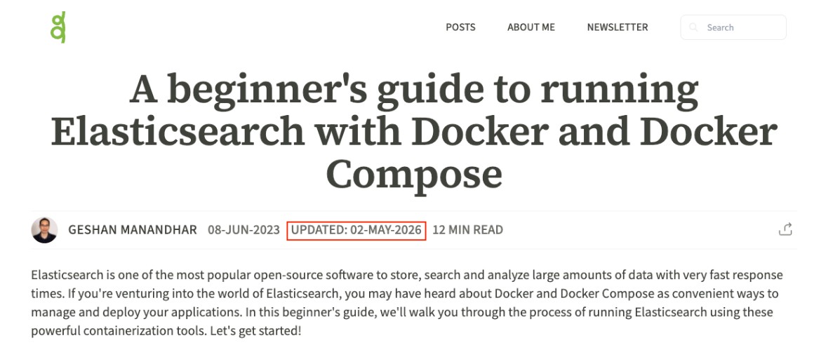 Last updated feature implemented in this blog with spec driven development and AWS Kiro