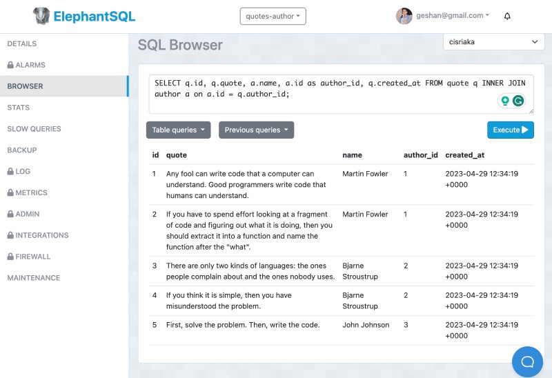 Select data before ON CASCADE DELETE with 5 rows Select data before ON CASCADE DELETE with 5 rows