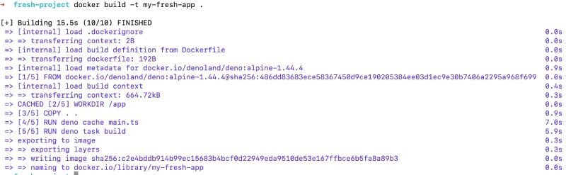 Docker build result for Deno app (Fresh) Docker build result for Deno app (Fresh)