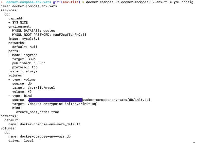 Docker compose environment variable substituted from file Docker compose environment variable substituted from file