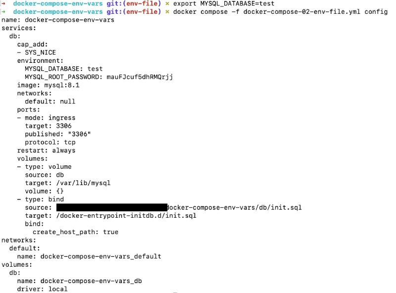 Docker compose environment variable substituted from shell Docker compose environment variable substituted from shell
