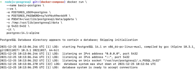 Run PostgreSQL with just docker run Run PostgreSQL with just docker run