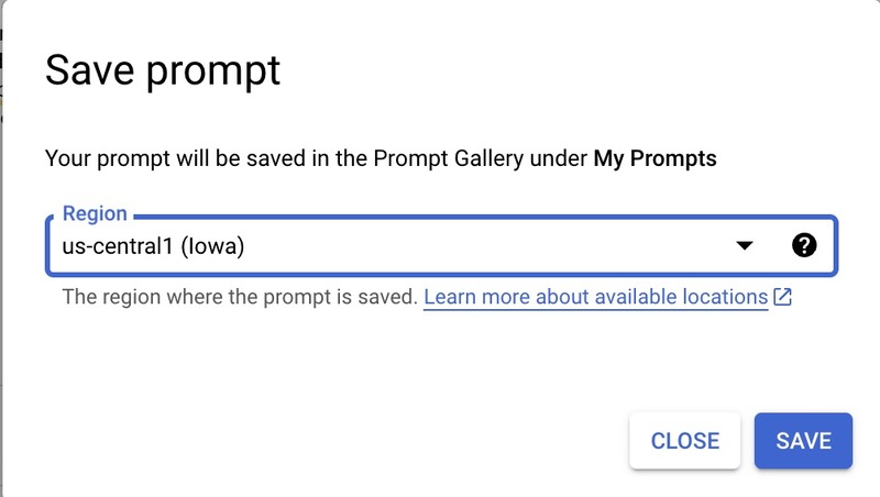 Save the prompt selecting a region Save the prompt selecting a region