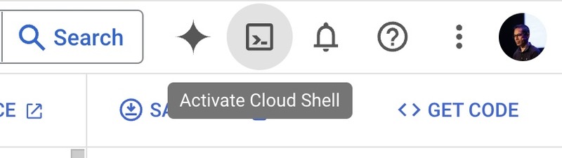 Activate Cloud Shell Activate Cloud Shell