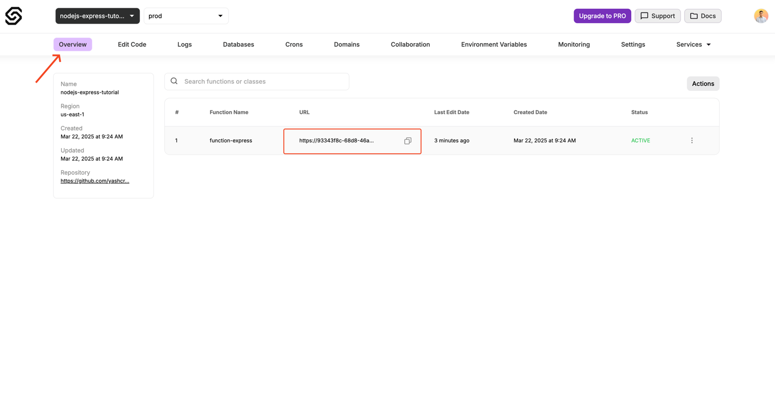 Genezio Dashboard Genzio dashboard