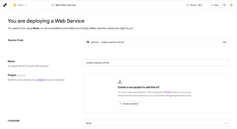Add a name for the Render web service Add a name for the Render web service