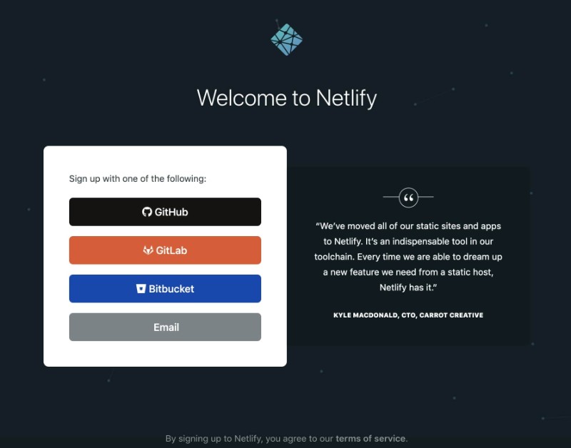 Netlify Signup Page Netlify Signup Page