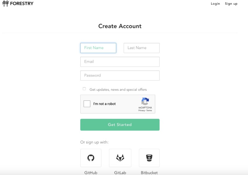 Forestry sign up page Forestry sign up page