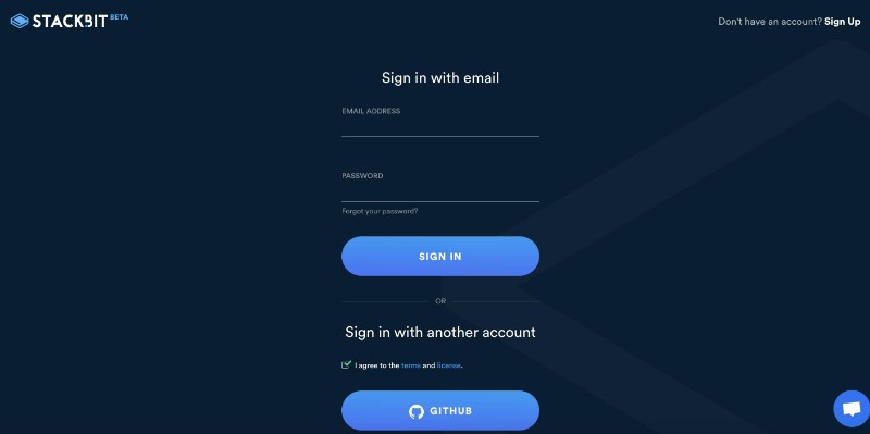 Stackbit login page Stackbit Login Page