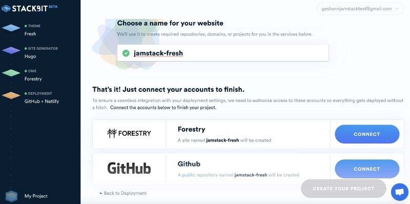 Name the project on Stackbit Name the project on Stackbit