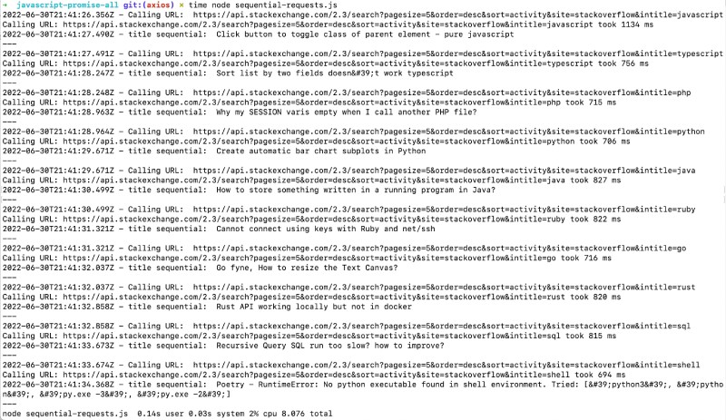 Javascript sequentially calling API endpoints Javascript sequentially calling API endpoints