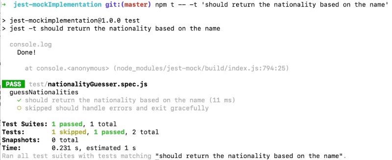 Jest mock implementation run single jest test Jest mock implementation run single jest test