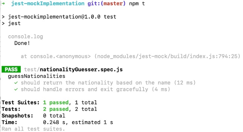 Jest mock implementation run all jest test Jest mock implementation run all jest tests