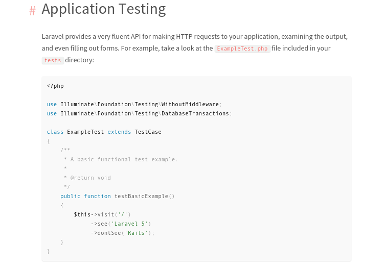 Laravel application testing doc Laravel application testing doc