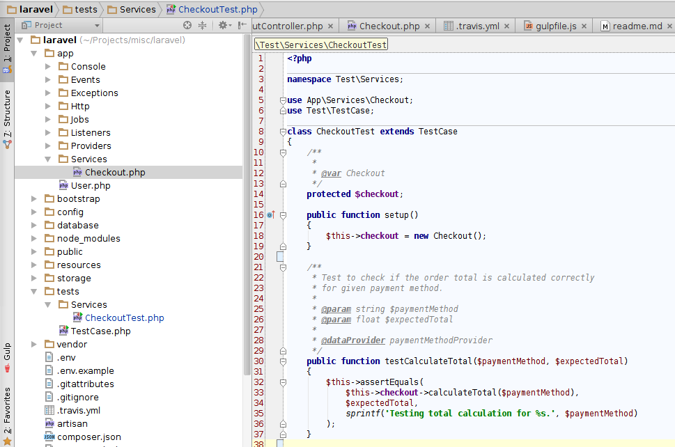 Laravel unit test application structure Laravel unit test application structure