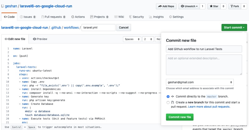 Add Laravel tests action Add Laravel tests action