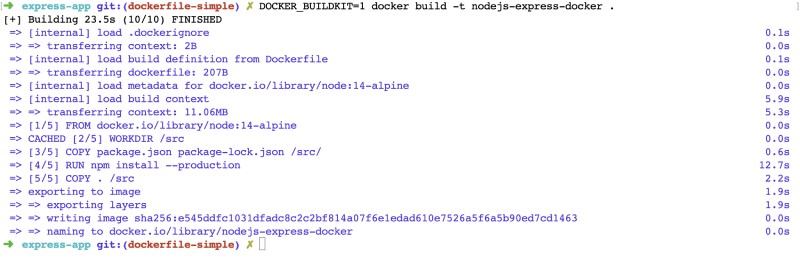 Docker build with Buildkit Docker build output with buildkit use