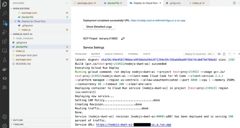 App deployed on Cloud Run with Duet AI App deployed on Cloud Run with Duet AI