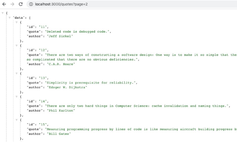 Quotes on page 2 fetched dynamically from the database table Quotes on page 2 fetched dynamically from the database table