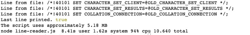 Read file line by line with Node.js using line-reader npm module Read file line by line with Node.js using line-reader npm module