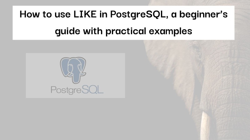 Postgres LIKE with practical examples Postgres LIKE with practical examples