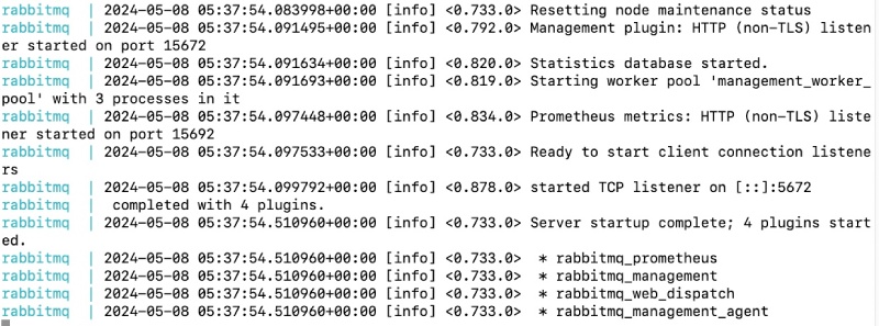 RabbitMQ running locally - with docker compose up RabbitMQ running locally - with docker compose up