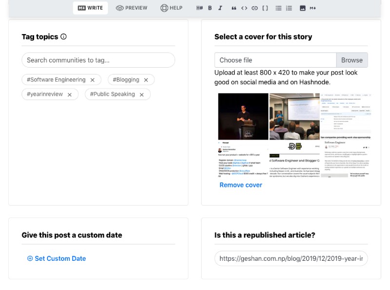 Post your content to Hashnode Post your content to Hashnode with canonical link