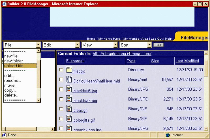 File manager to upload files from early 2000s File manager to upload files from early 2000s