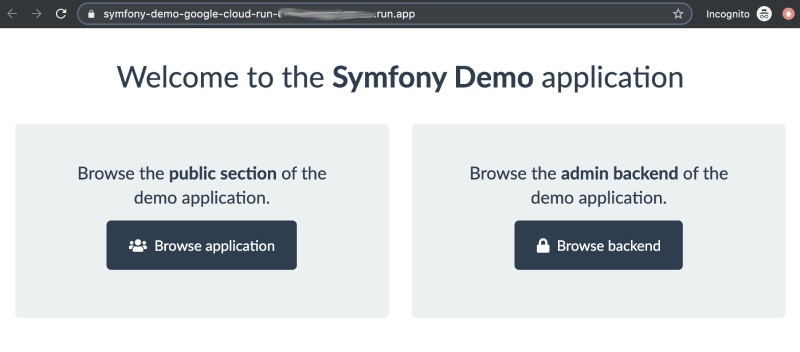 Symfony running on Google Cloud Run
