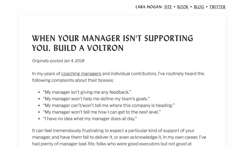 Manager Voltron by Lara Hogan Manager Voltron by Lara Hogan
